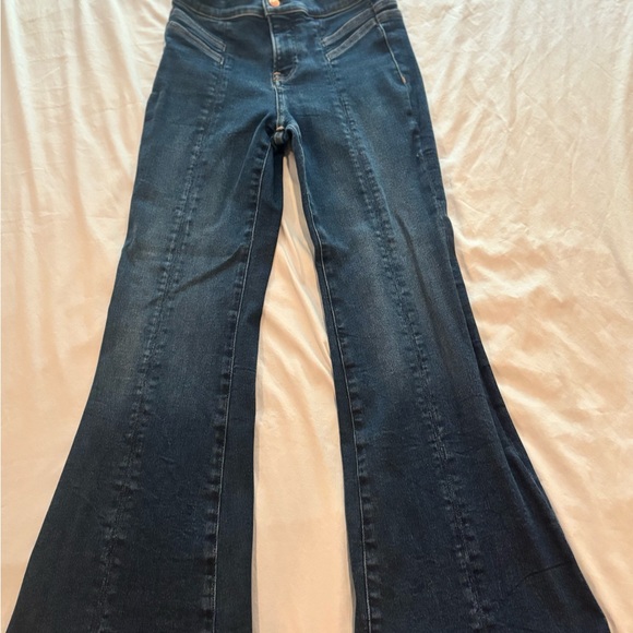 Express Dark Indigo Flare Jeans - Picture 2 of 7